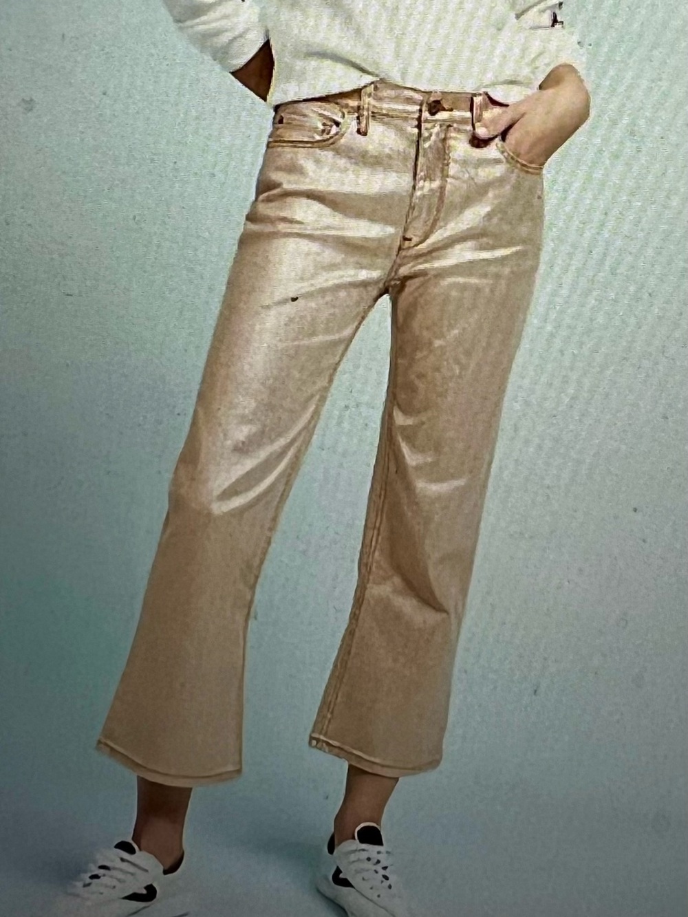 Pilcro Metallic Rose Gold Jeans